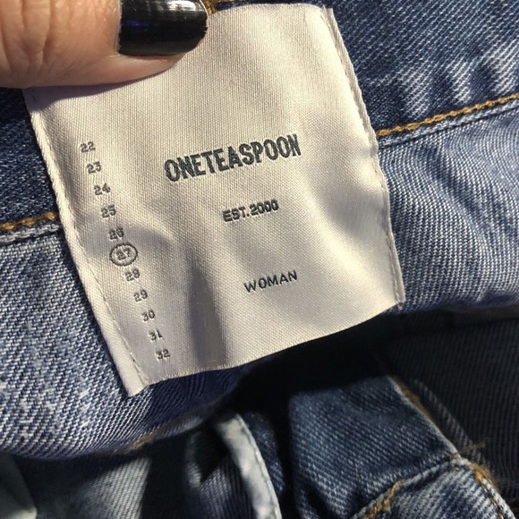 One Teaspoon Awesome Baggies distressed slouchy Jeans Montana Blue Size 27 - Picture 5 of 9